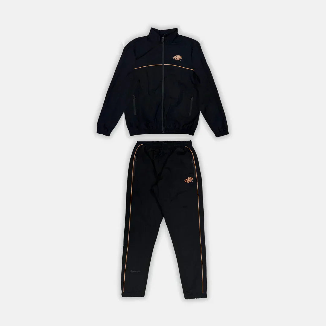 Syna World Logo Shell Tracksuit - Black / Rose Gold