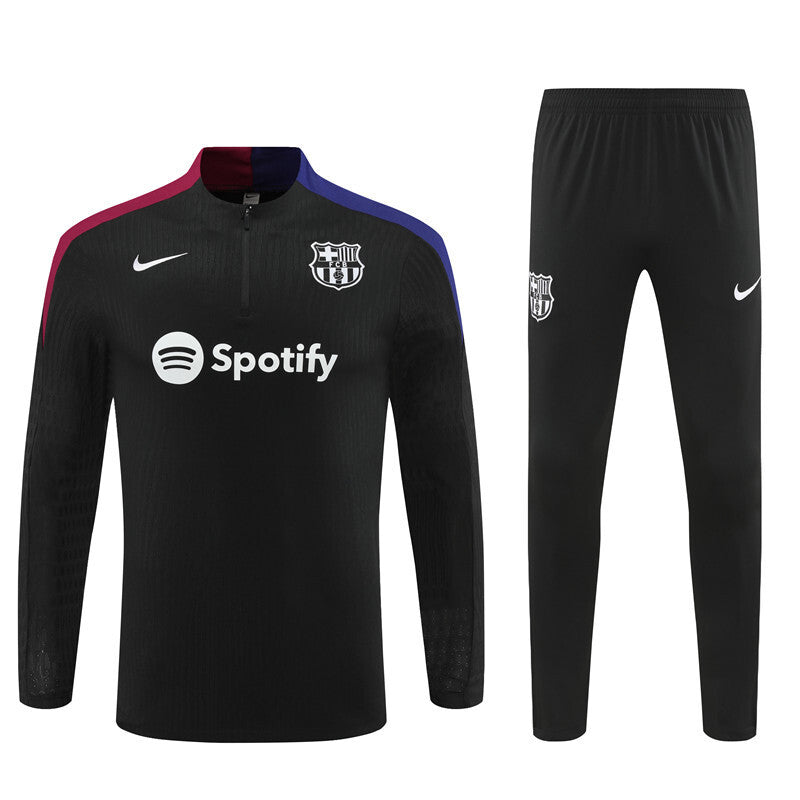 FC Barcelona Black, Blue And Red 1/4 Zip Tracksuit
