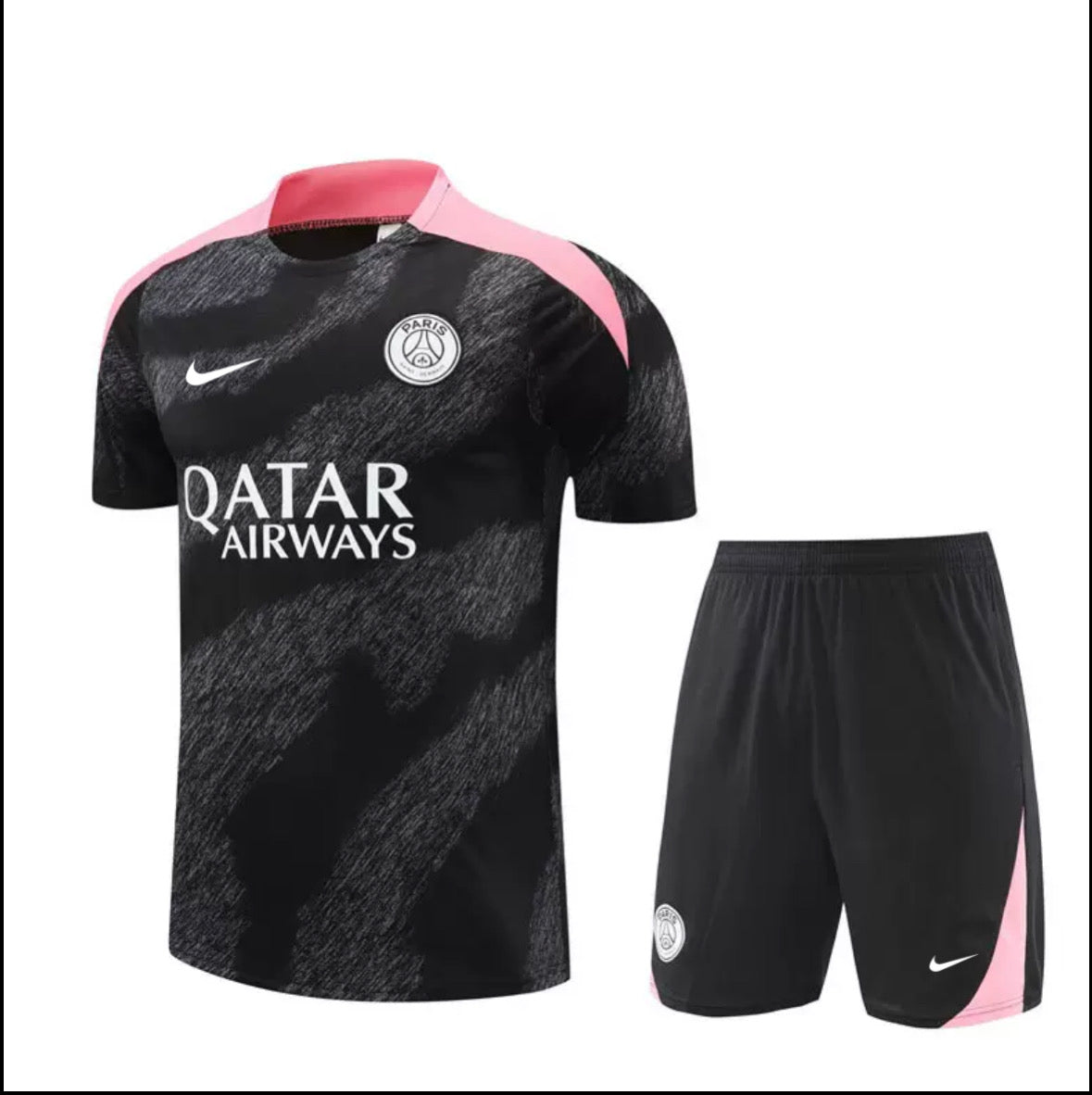 Black/Grey & Pink PSG Shorts Set
