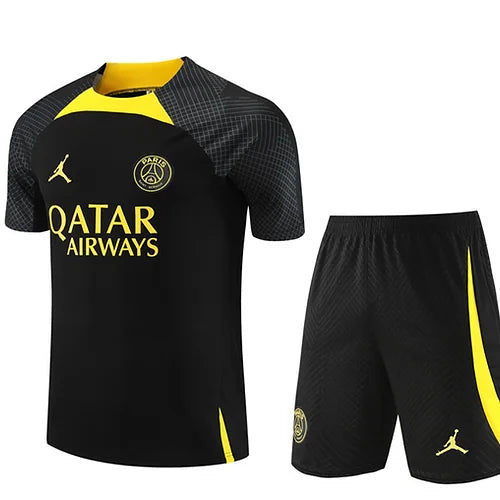 PSG Black/Yellow Short Set