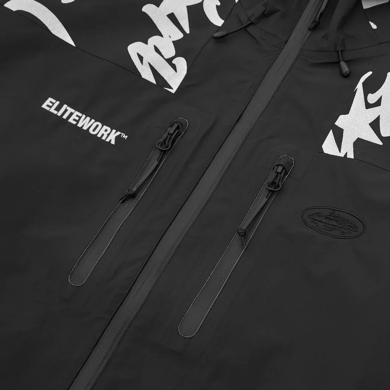 Corteiz RTW Elitework Waterproof Shell Jacket - Black