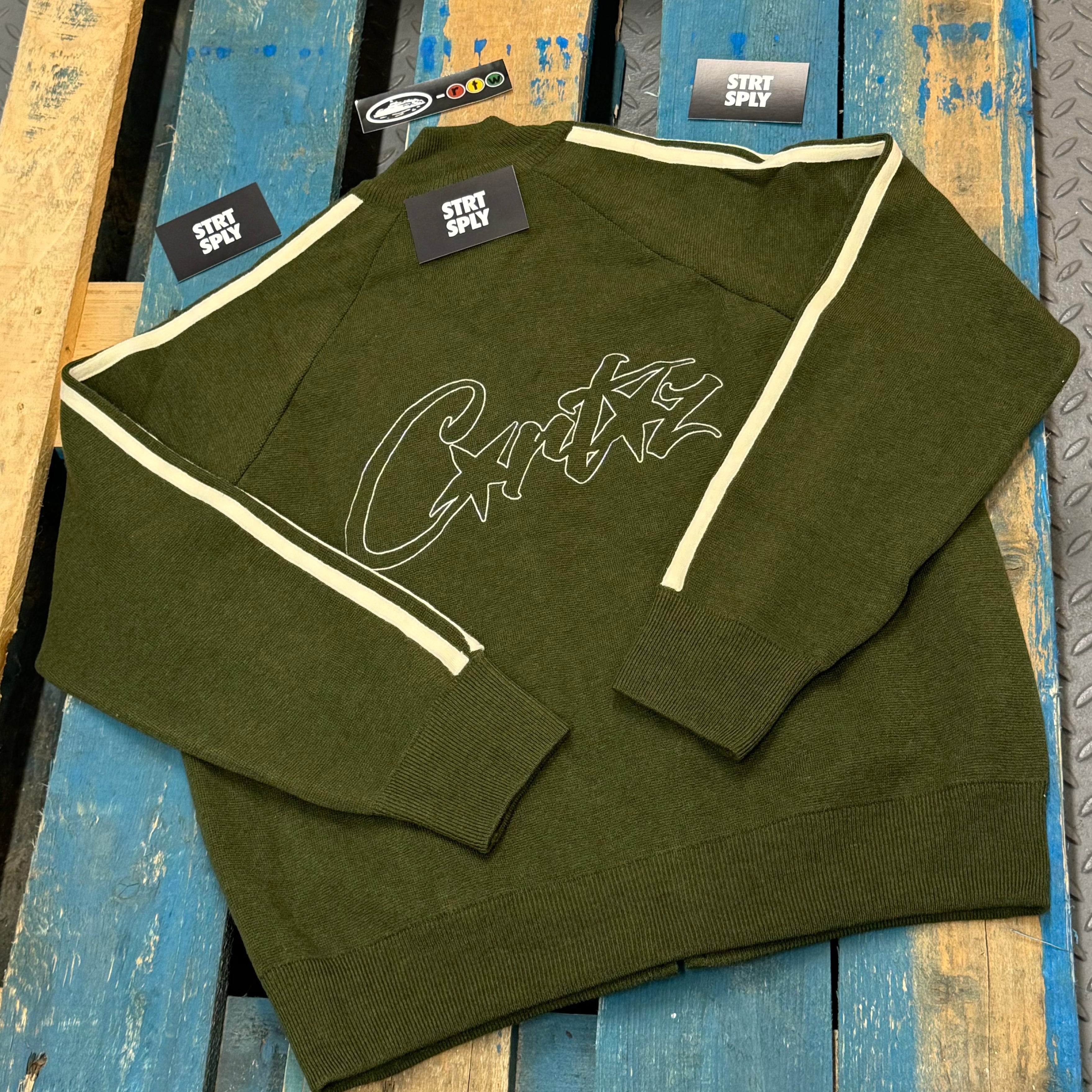 Corteiz RTW VVS Knit Zip Up Fleece - Olive