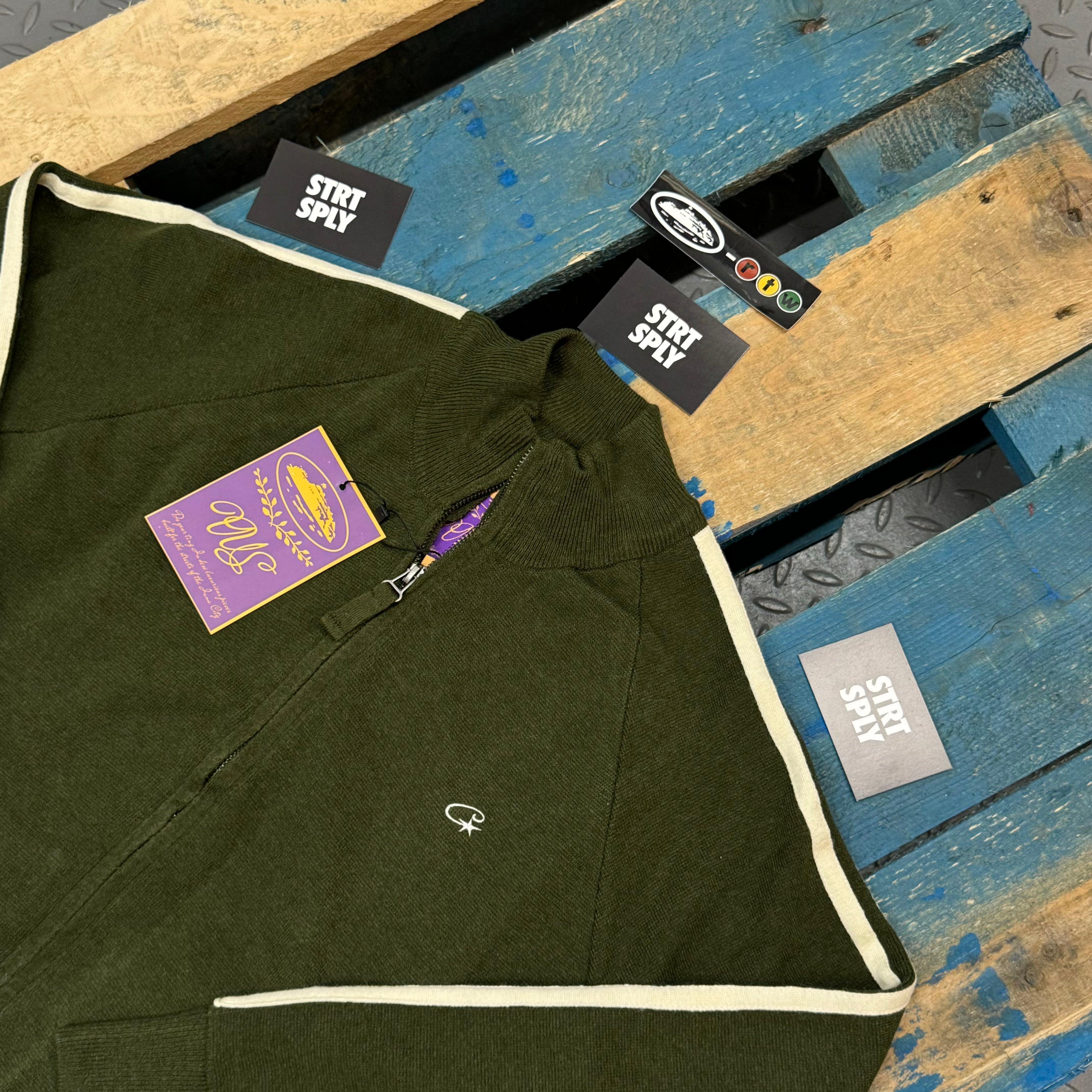 Corteiz RTW VVS Knit Zip Up Fleece - Olive