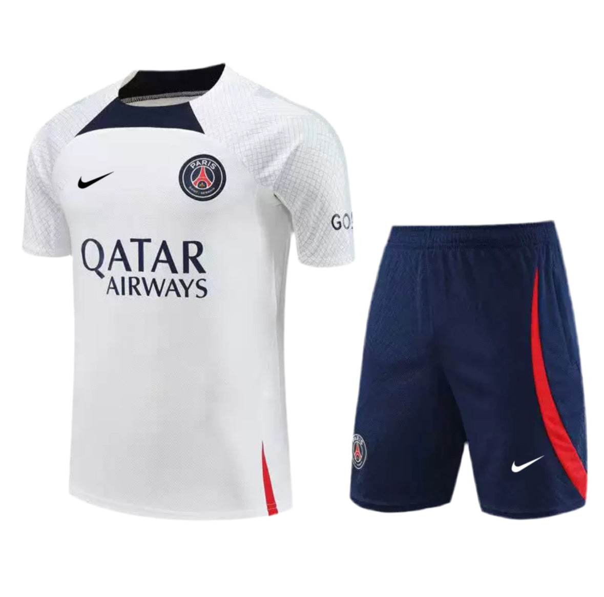 Navy Blue & White PSG Shorts Set