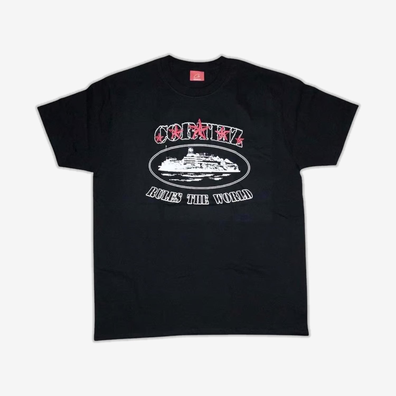 Corteiz RTW Alcatraz 5 Starz T-Shirt - Black / Red