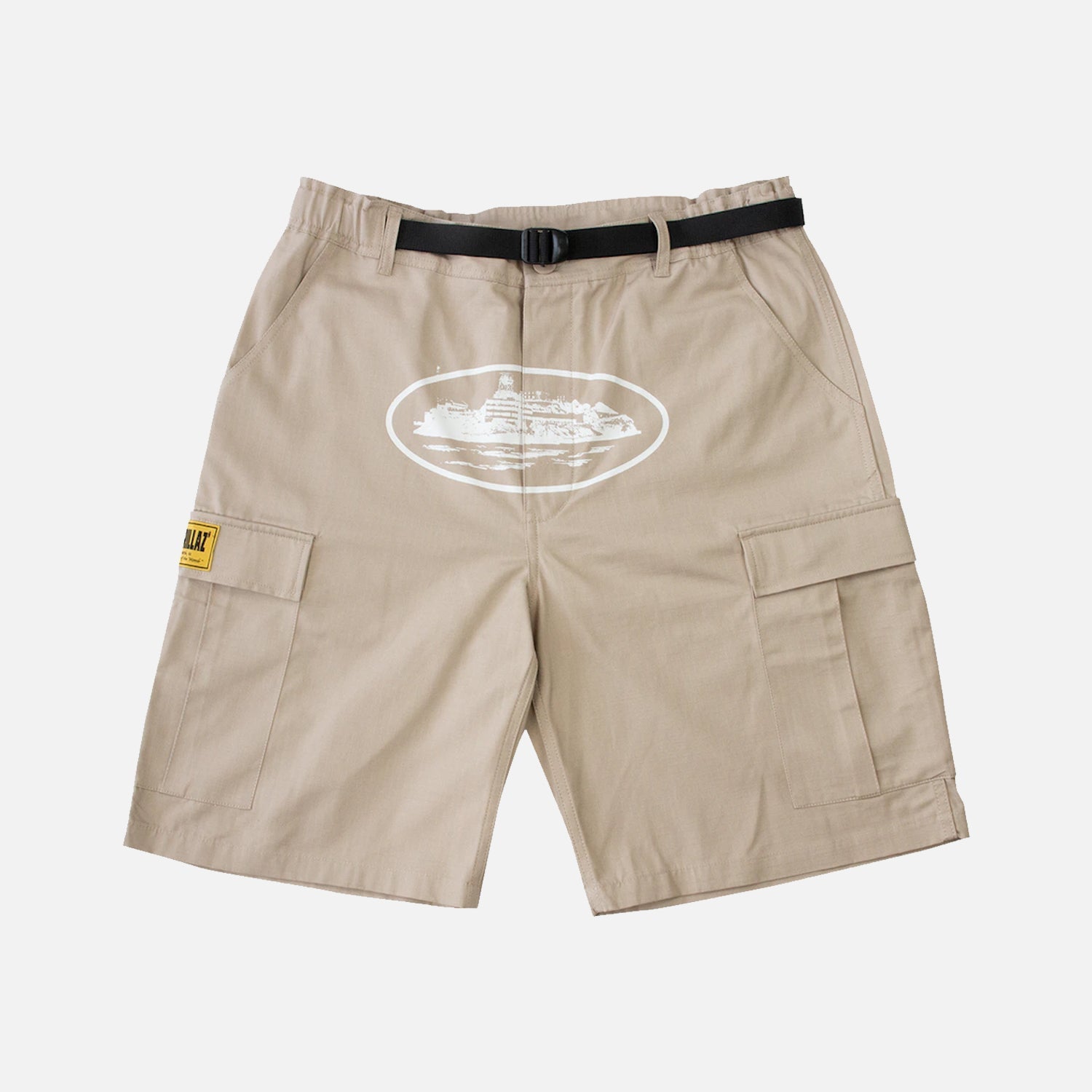 Corteiz RTW OG Alcatraz Cargo Shorts - Beige