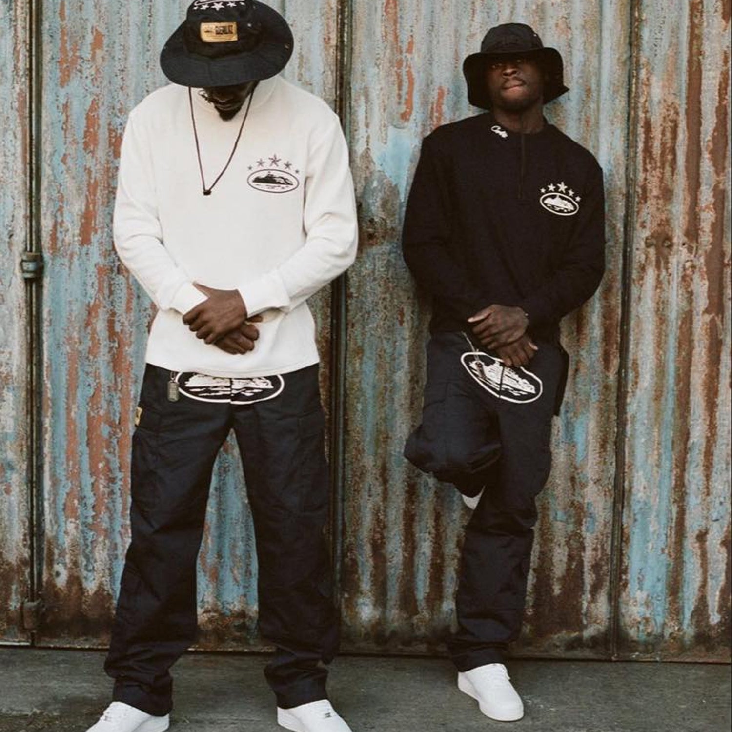 Corteiz RTW 5 Starz Alcatraz Guerillaz Cargo Trouser - Black / White