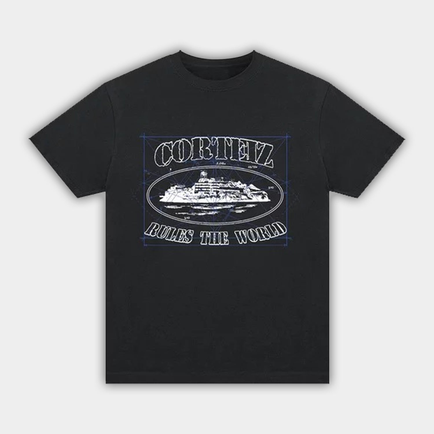 Corteiz RTW Alcatraz Math T Shirt - Black / White
