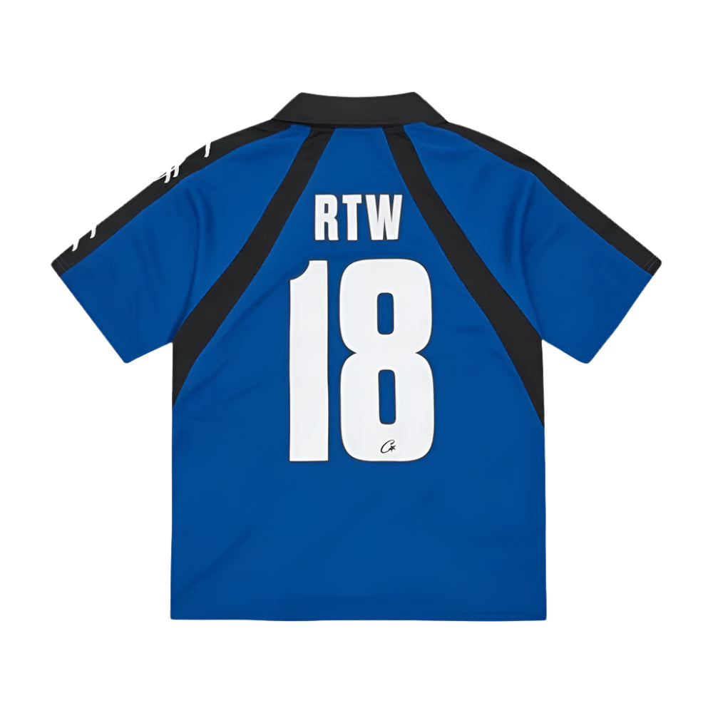 Corteiz RTW Alcatraz Panel Football Jersey - Navy / White