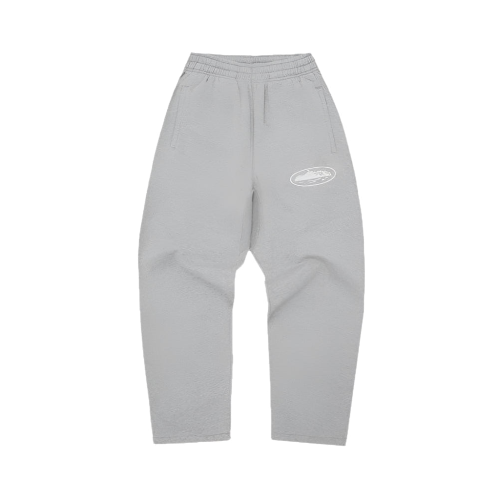 Corteiz RTW Island Puff Print Open Hem Pant - Heather Grey