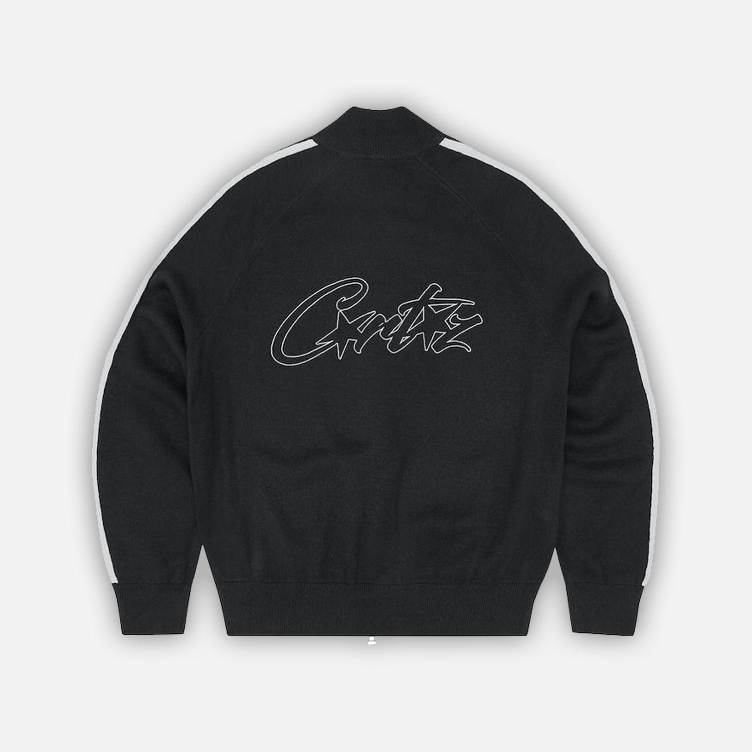 Corteiz RTW Knit Zip Up Fleece - Black / White