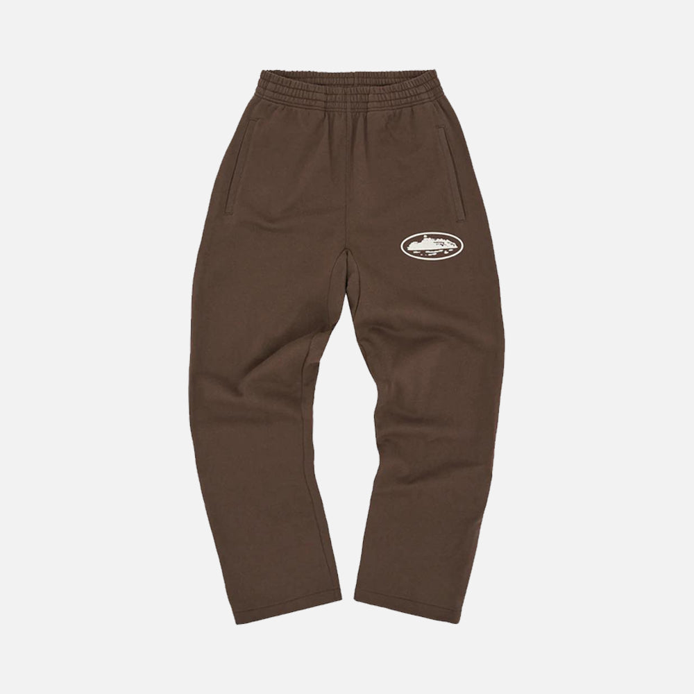 Corteiz RTW Island Puff Print Open Hem Pant - Brown