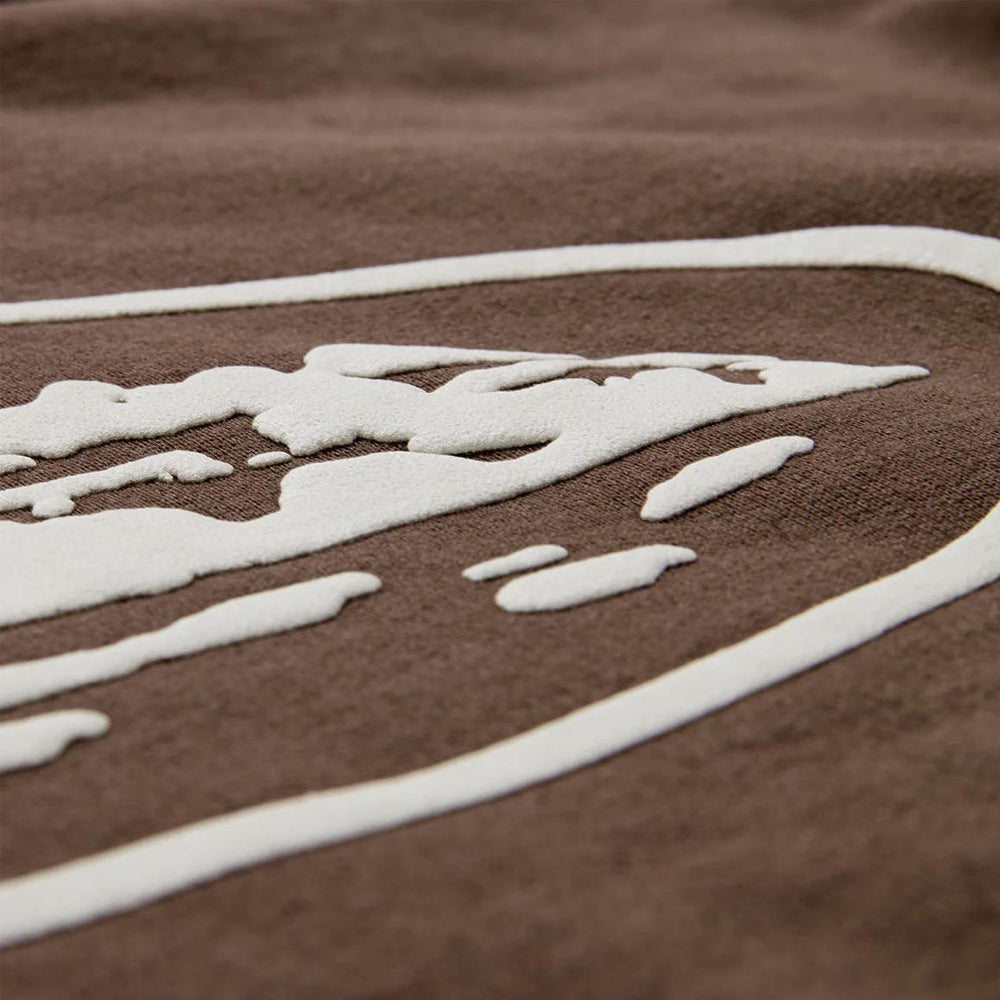 Corteiz RTW Island Puff Print Zip Hoodie - Brown