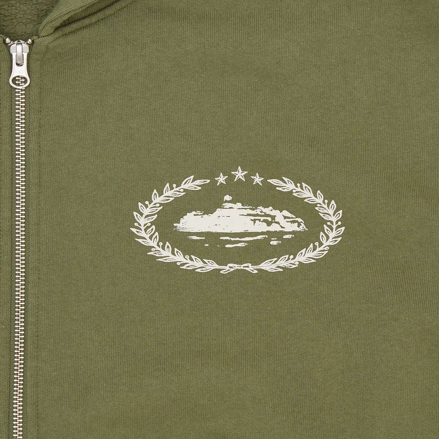 Corteiz RTW Superior Royale Zip Hoodie - Olive