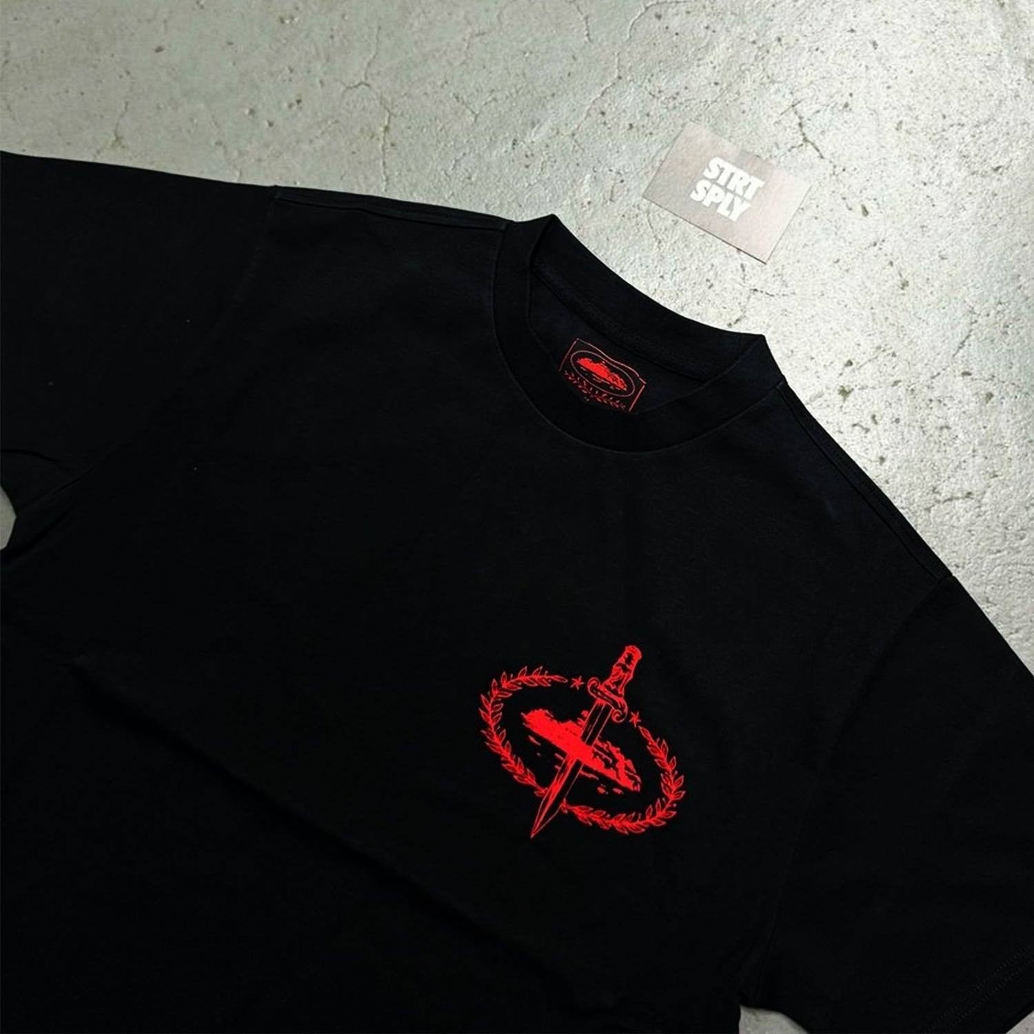 Corteiz RTW x Slaughter Gang T-Shirt - Black / Red