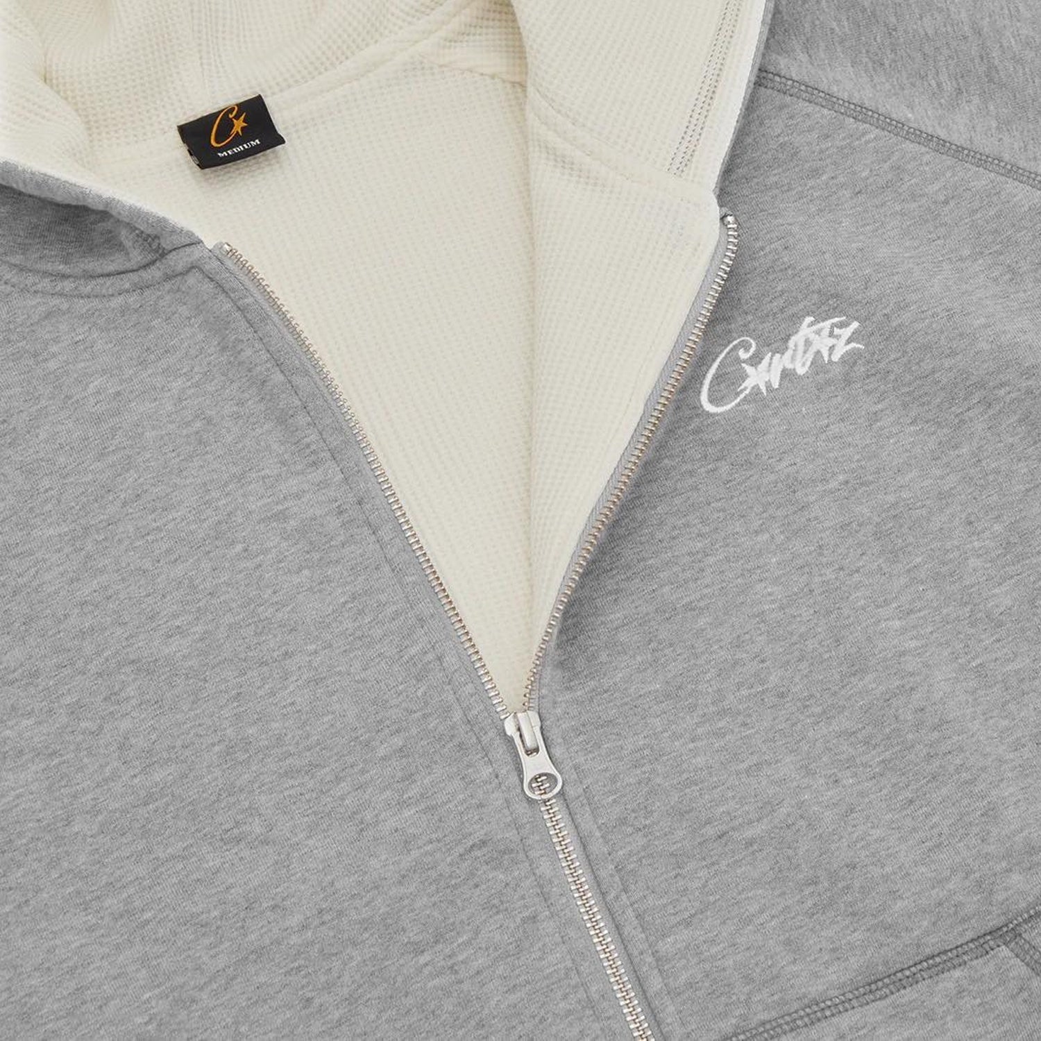 Corteiz RTW HMP Thermal Zip Hoodie - Heather Grey
