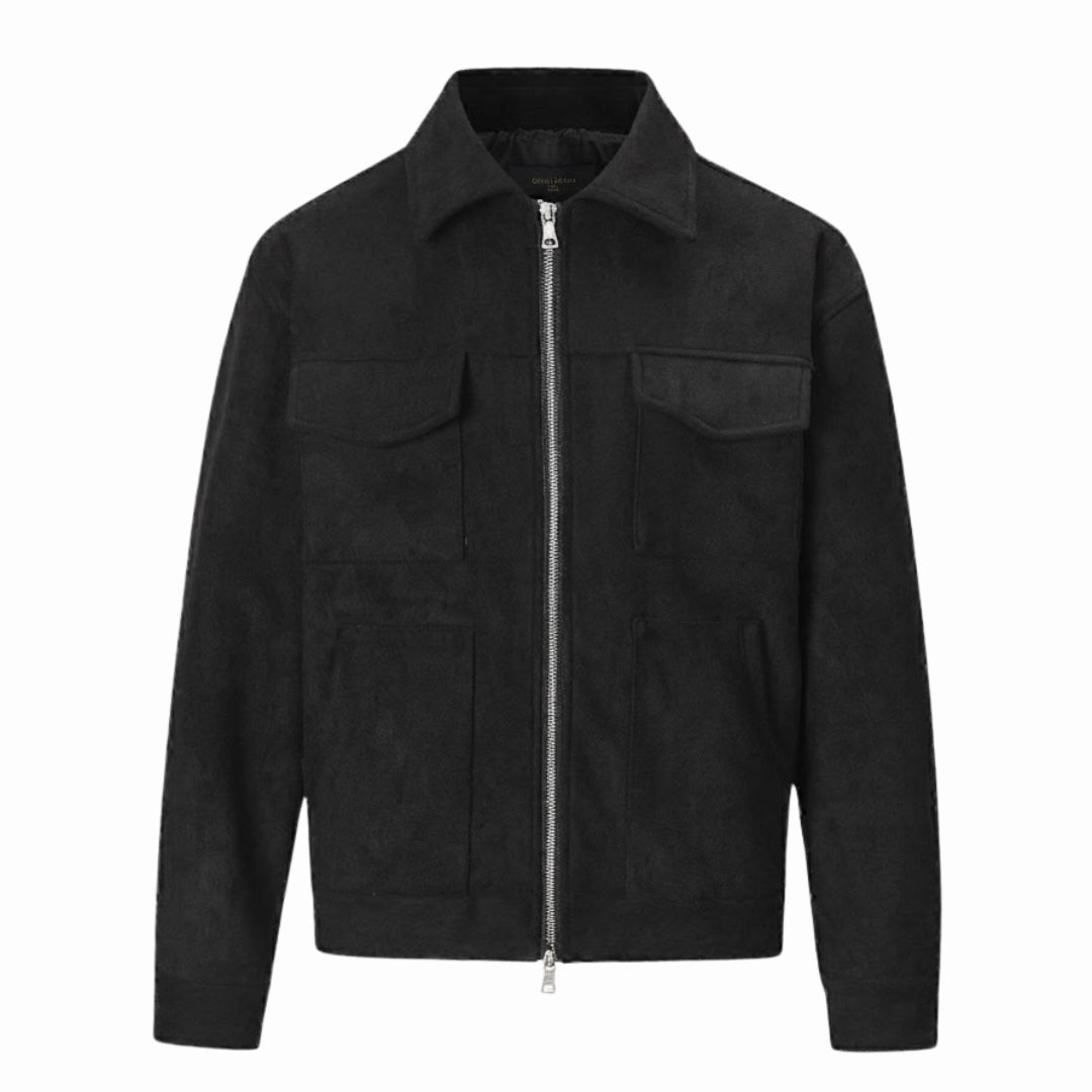 BLANCKS SWEATSHIRT ZIP UP - BLACK