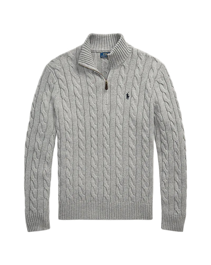 Grey Knitted Quarter Zip