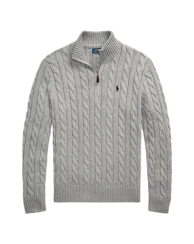 Grey Knitted Quarter Zip