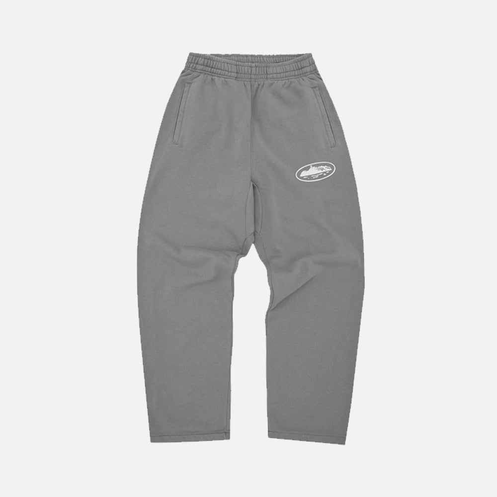 Corteiz RTW Island Puff Print Open Hem Pant - Gully Grey