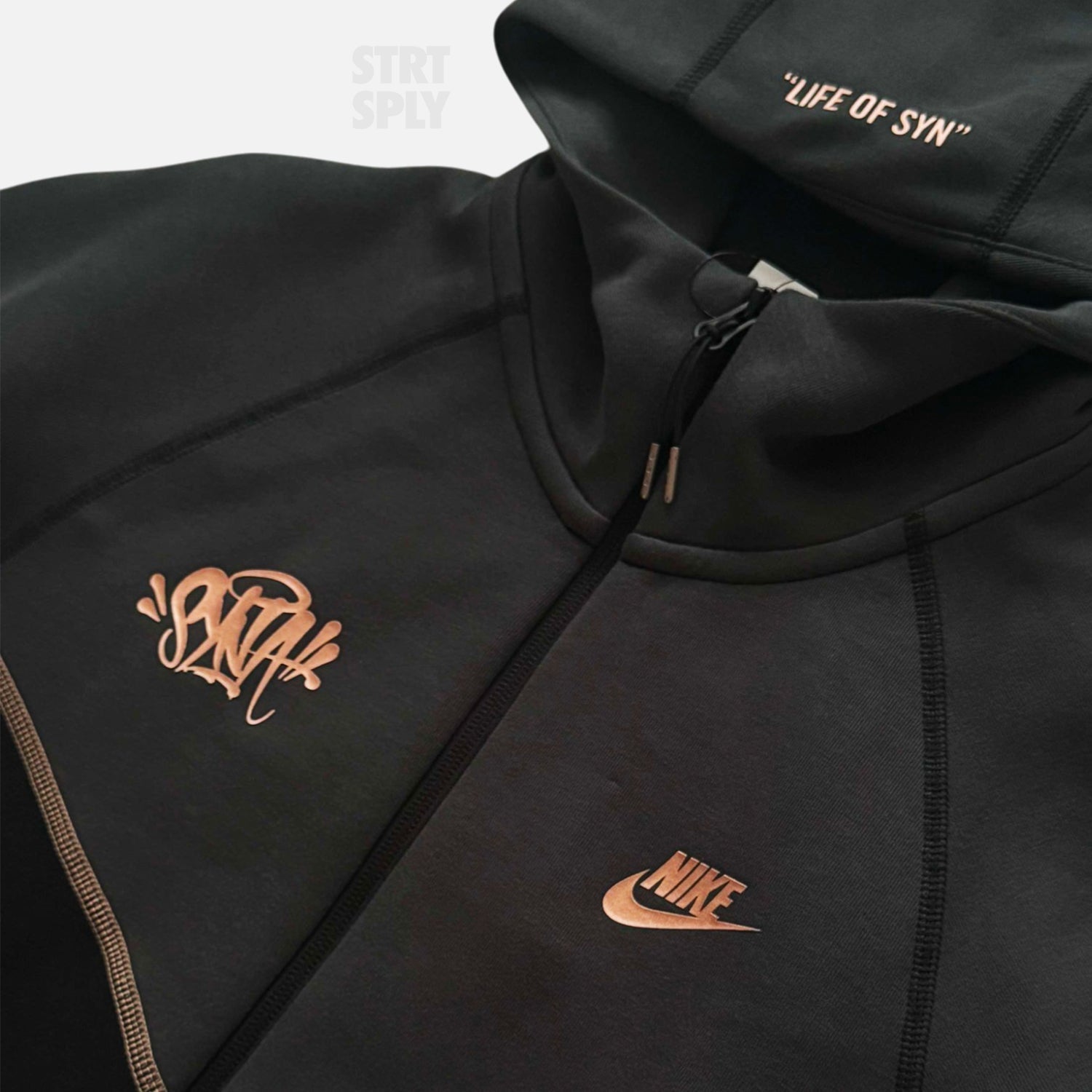 Nike x Syna World Tech Fleece Zip-Up Hoodie - Black / Bronze