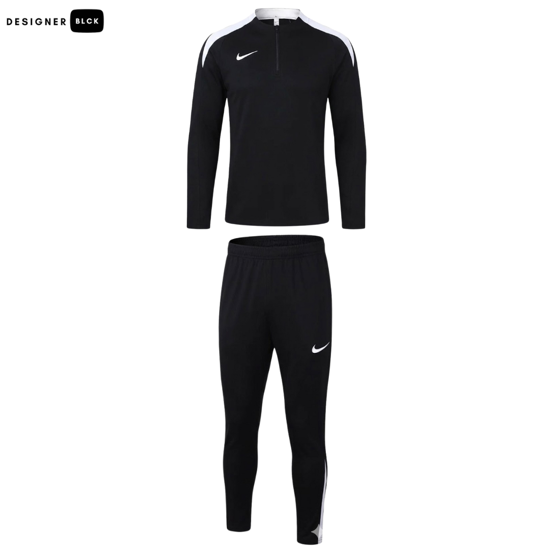 Nike White And Black 1/4 Zip Tracksuit
