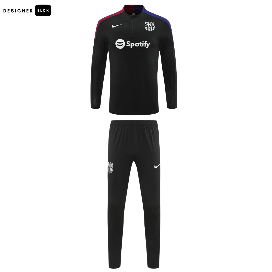 FC Barcelona Black, Blue And Red 1/4 Zip Tracksuit