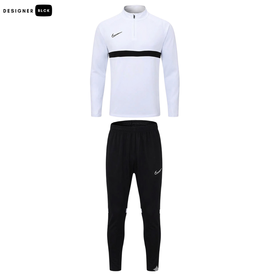 Nike White & Black 1/4 Zip Tracksuit