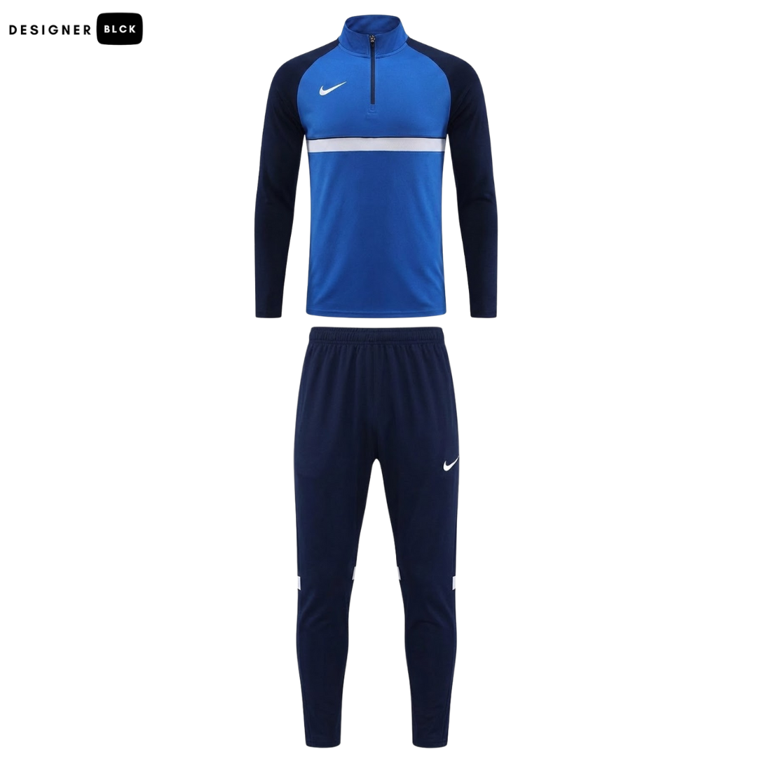 Nike Navy Blue & White 1/4 Zip Tracksuit