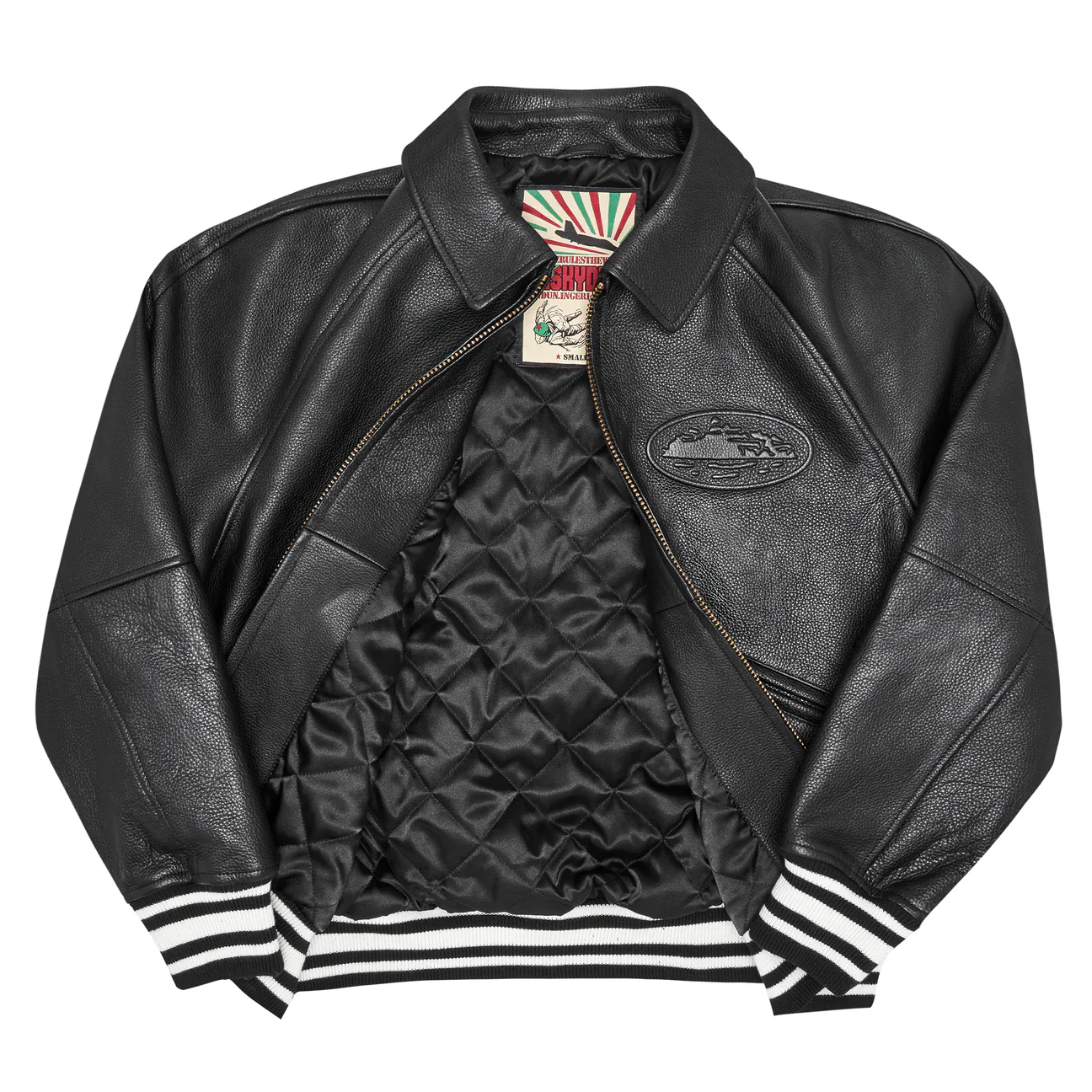 Corteiz RTW Skydive Jacket - Black Leather