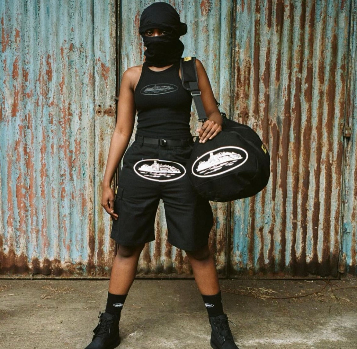 Corteiz RTW Alcatraz Grindwear Duffel Bag - Black