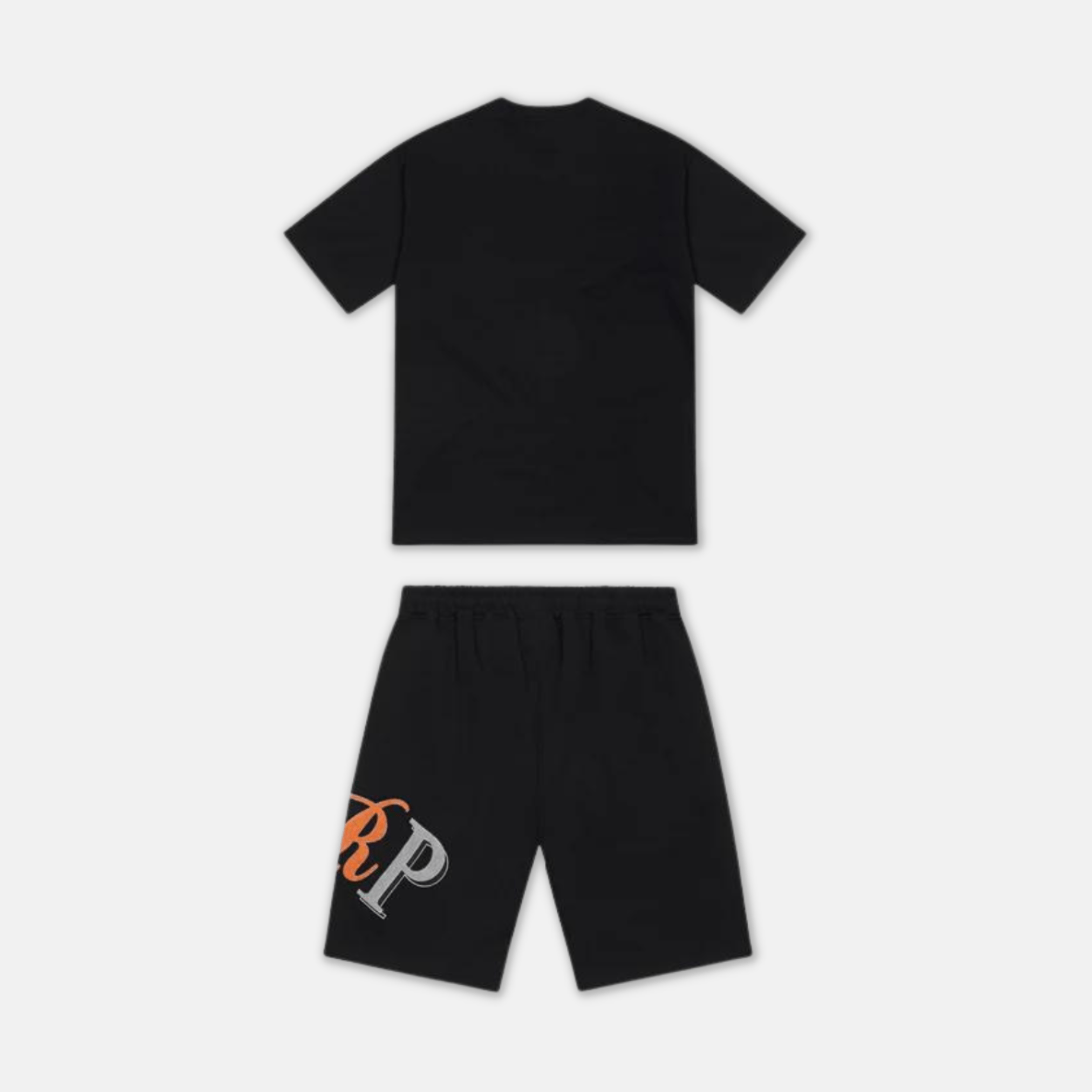 Trapstar Chenille TRP Short Set - Black/Orange