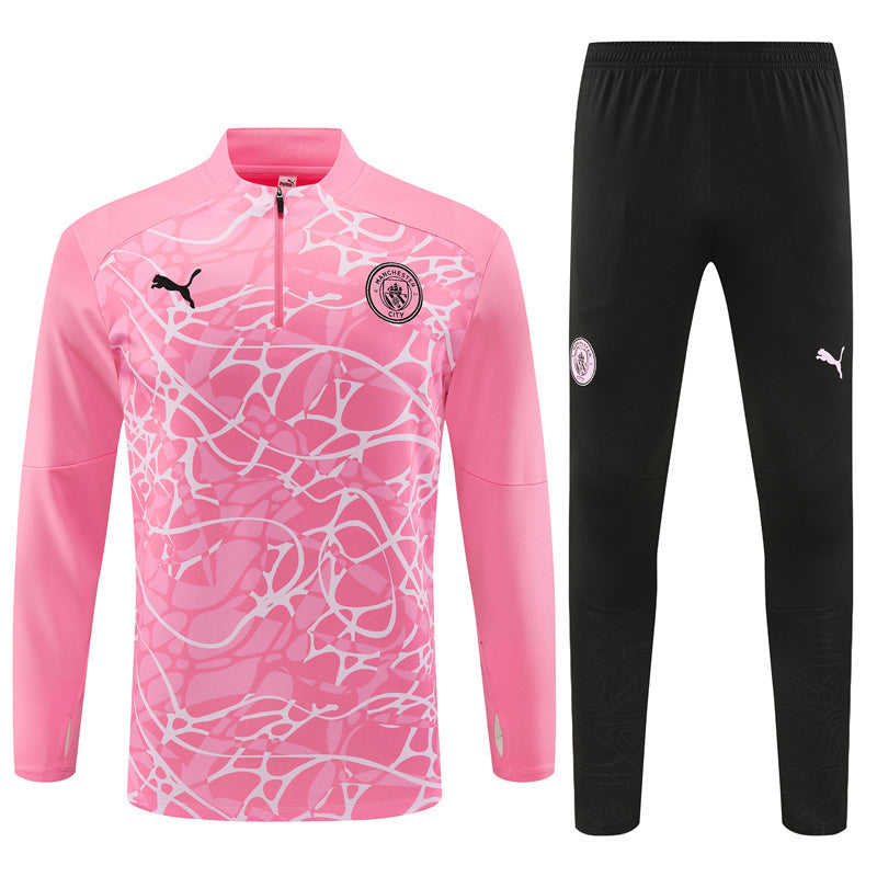 Manchester City Pink 1/4 Zip Tracksuit