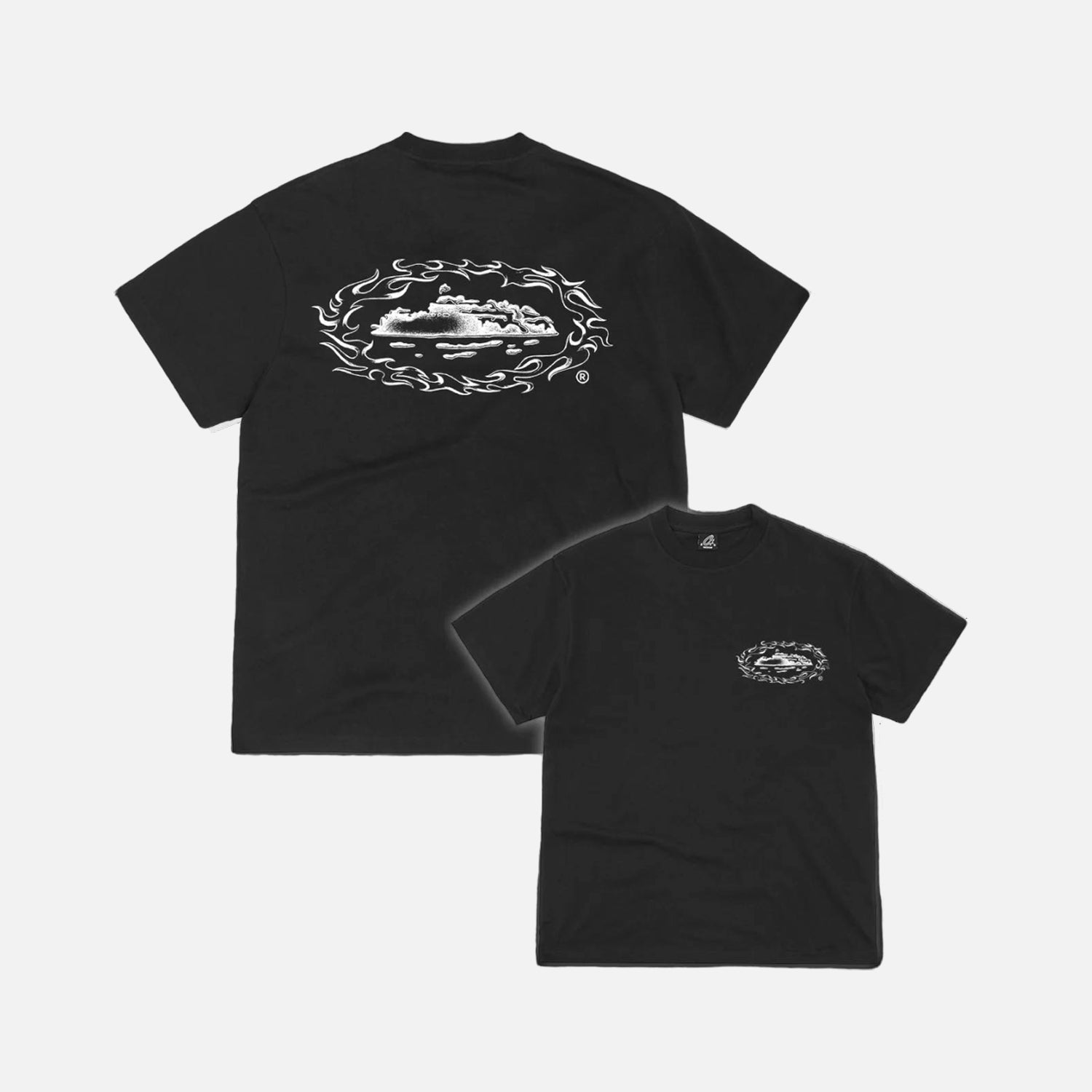Corteiz RTW Firey Alcatraz T-Shirt - Black / White