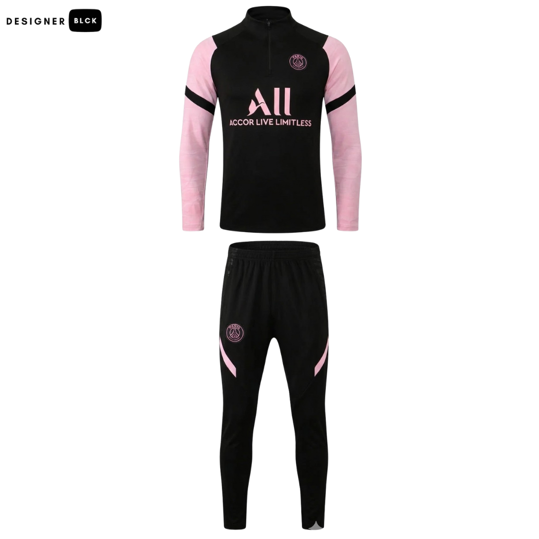 PSG Pink And Black 1/4 Zip Tracksuit