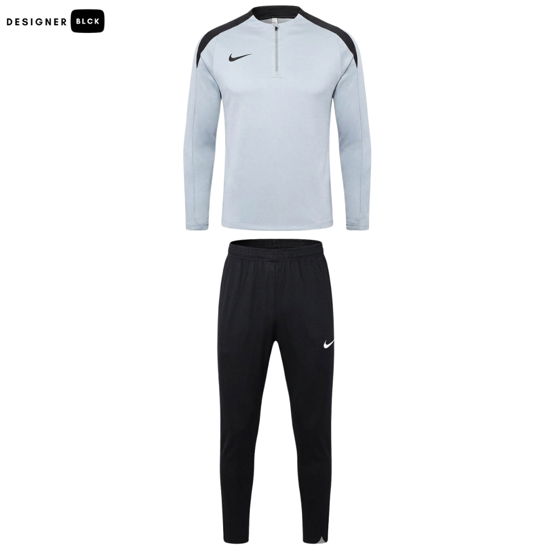 Nike Grey And Black 1/4 Zip Tracksuit