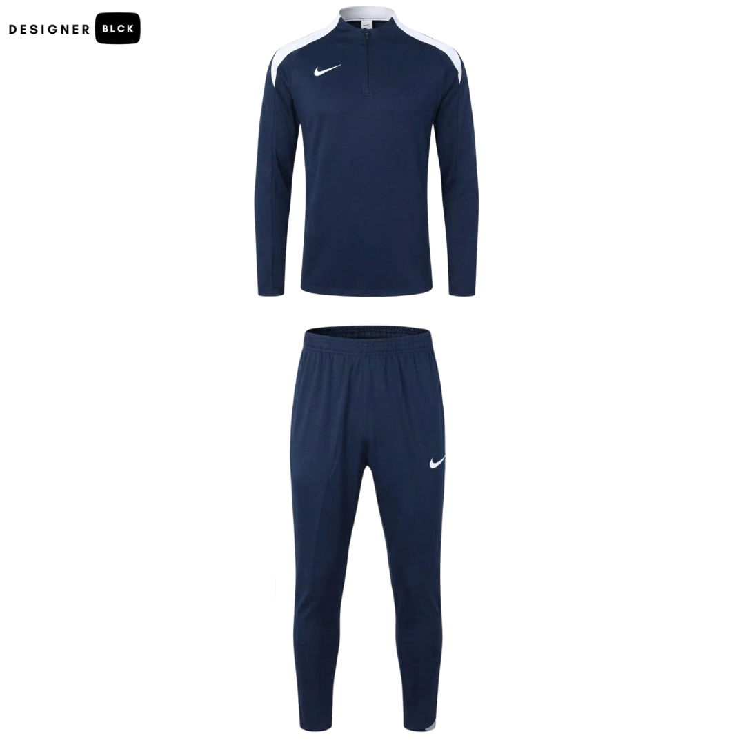Nike Navy Blue & White  1/4 Zip Tracksuit