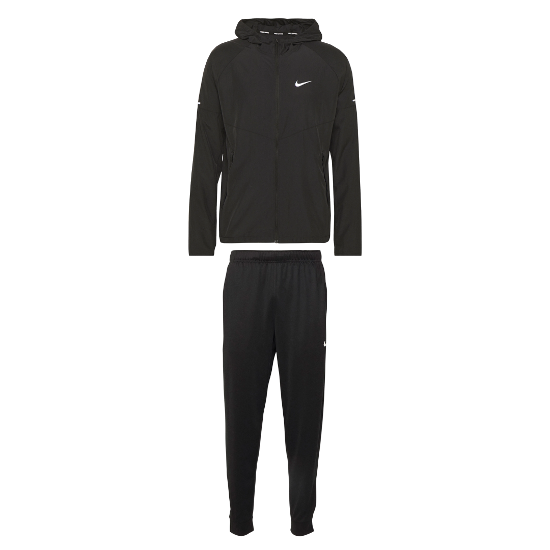 Nike Miler DRI-Fit Windbreaker & Bottoms Set - Black [LIMITED OFFER]